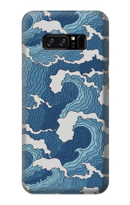 W3751 Wave Pattern Hülle Schutzhülle Taschen und Leder Flip für Note 8 Samsung Galaxy Note8