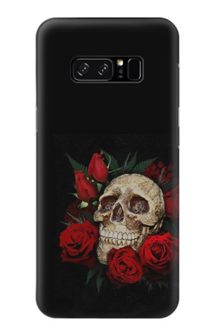 W3753 Dark Gothic Goth Skull Roses Hülle Schutzhülle Taschen und Leder Flip für Note 8 Samsung Galaxy Note8