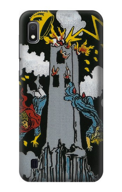W3745 Tarot Card The Tower Hülle Schutzhülle Taschen und Leder Flip für Samsung Galaxy A10