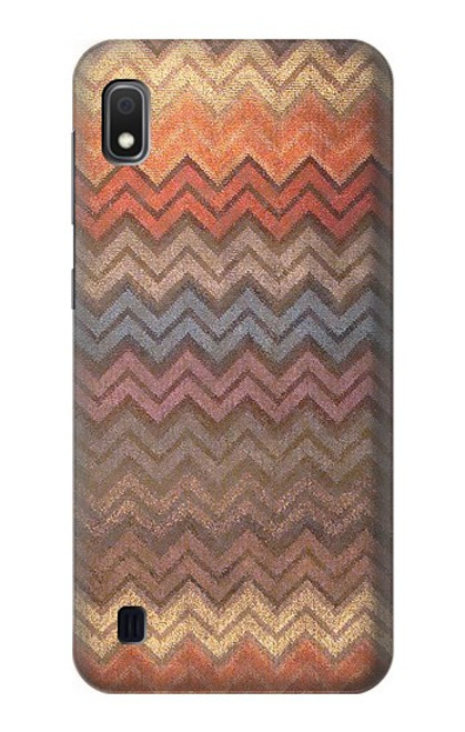 W3752 Zigzag Fabric Pattern Graphic Printed Hülle Schutzhülle Taschen und Leder Flip für Samsung Galaxy A10