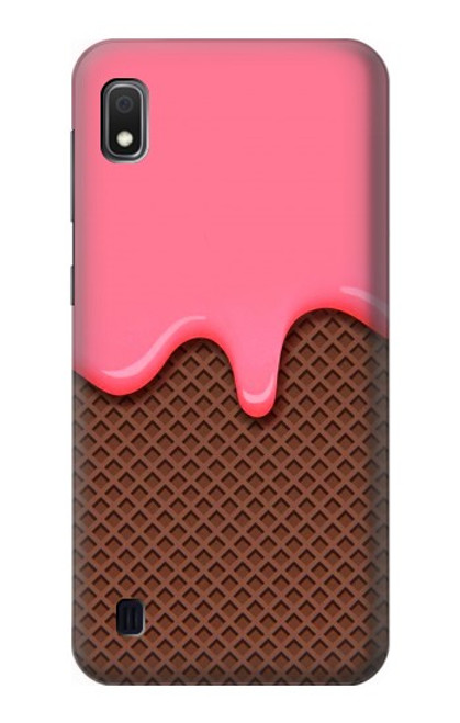 W3754 Strawberry Ice Cream Cone Hülle Schutzhülle Taschen und Leder Flip für Samsung Galaxy A10