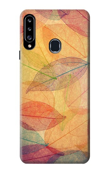 W3686 Fall Season Leaf Autumn Hülle Schutzhülle Taschen und Leder Flip für Samsung Galaxy A20s