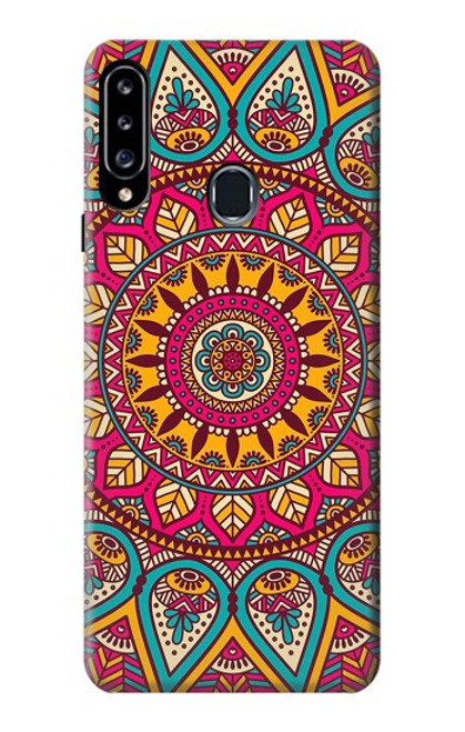 W3694 Hippie Art Pattern Hülle Schutzhülle Taschen und Leder Flip für Samsung Galaxy A20s