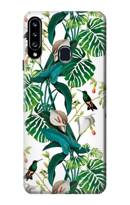 W3697 Leaf Life Birds Hülle Schutzhülle Taschen und Leder Flip für Samsung Galaxy A20s