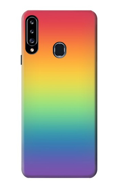 W3698 LGBT Gradient Pride Flag Hülle Schutzhülle Taschen und Leder Flip für Samsung Galaxy A20s