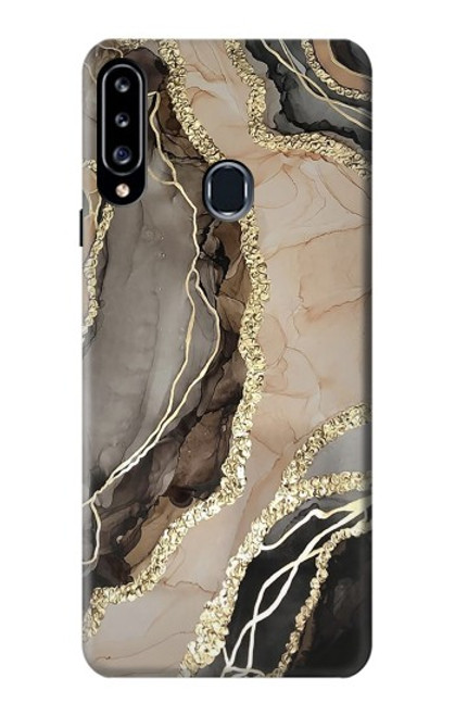 W3700 Marble Gold Graphic Printed Hülle Schutzhülle Taschen und Leder Flip für Samsung Galaxy A20s