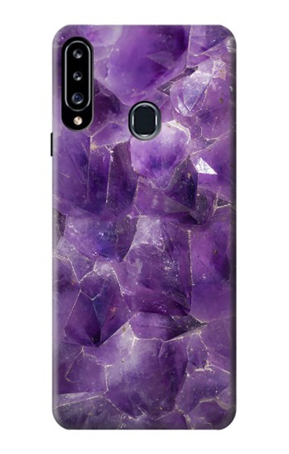 W3713 Purple Quartz Amethyst Graphic Printed Hülle Schutzhülle Taschen und Leder Flip für Samsung Galaxy A20s