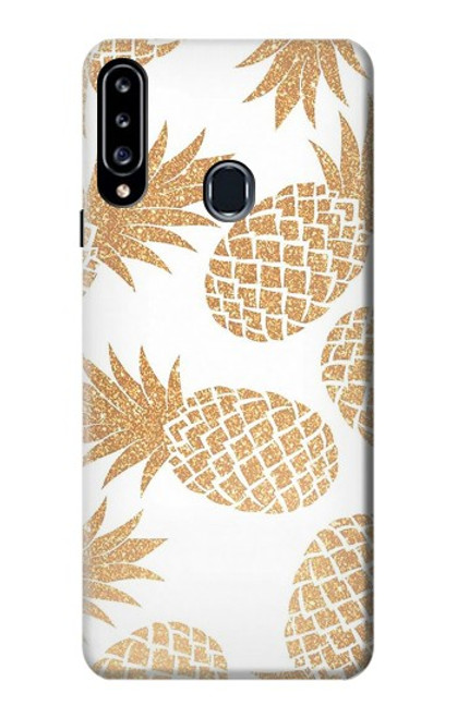 W3718 Seamless Pineapple Hülle Schutzhülle Taschen und Leder Flip für Samsung Galaxy A20s