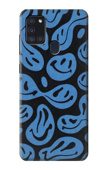 W3679 Cute Ghost Pattern Hülle Schutzhülle Taschen und Leder Flip für Samsung Galaxy A21s