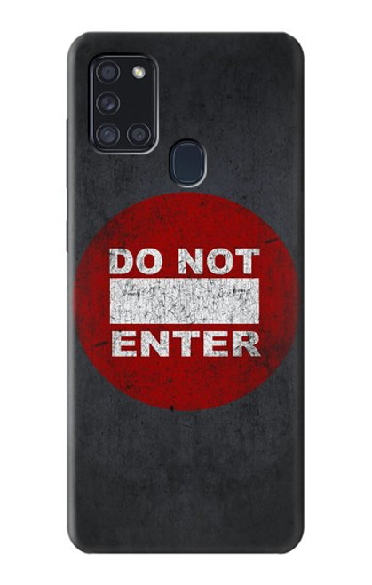 W3683 Do Not Enter Hülle Schutzhülle Taschen und Leder Flip für Samsung Galaxy A21s
