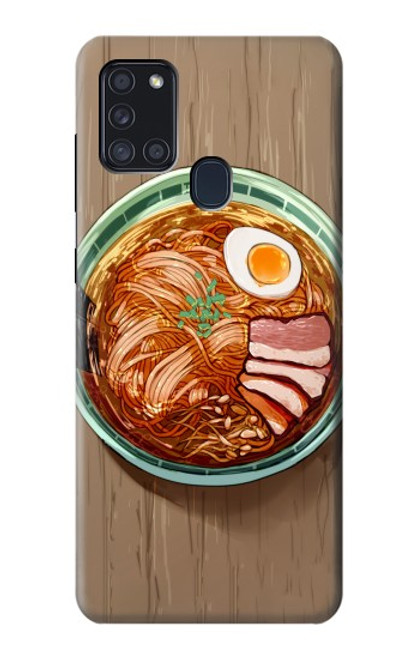 W3756 Ramen Noodles Hülle Schutzhülle Taschen und Leder Flip für Samsung Galaxy A21s