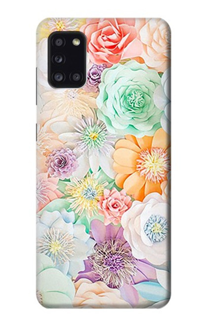 W3705 Pastel Floral Flower Hülle Schutzhülle Taschen und Leder Flip für Samsung Galaxy A31
