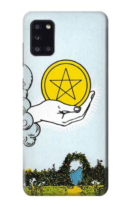 W3722 Tarot Card Ace of Pentacles Coins Hülle Schutzhülle Taschen und Leder Flip für Samsung Galaxy A31