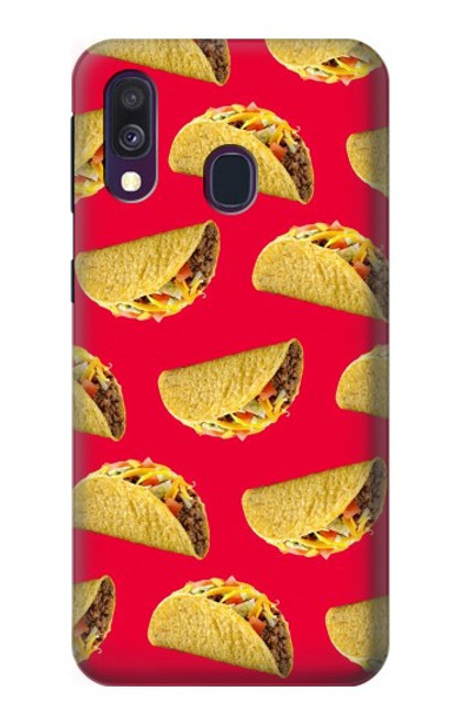 W3755 Mexican Taco Tacos Hülle Schutzhülle Taschen und Leder Flip für Samsung Galaxy A40