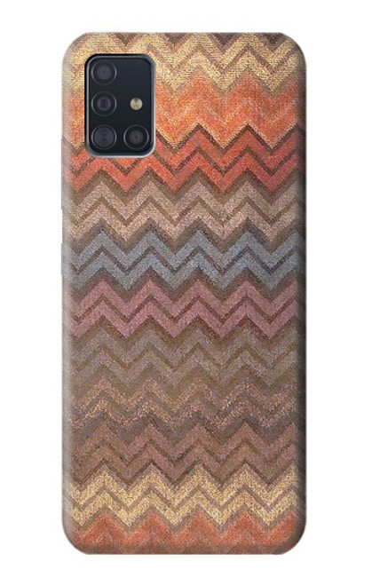 W3752 Zigzag Fabric Pattern Graphic Printed Hülle Schutzhülle Taschen und Leder Flip für Samsung Galaxy A51 5G