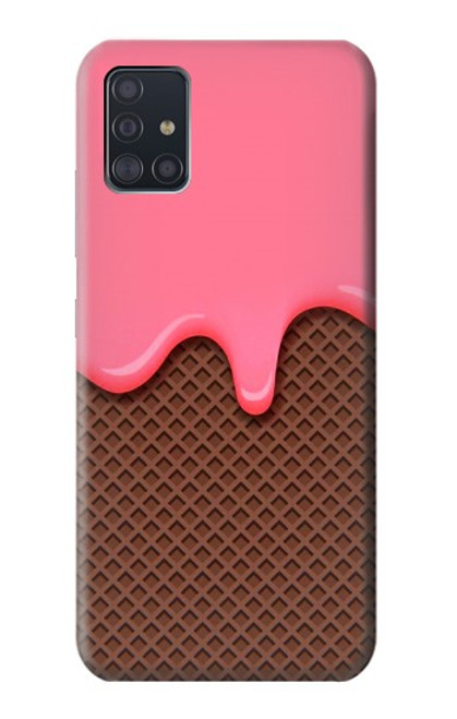 W3754 Strawberry Ice Cream Cone Hülle Schutzhülle Taschen und Leder Flip für Samsung Galaxy A51 5G