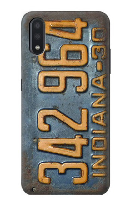 W3750 Vintage Vehicle Registration Plate Hülle Schutzhülle Taschen und Leder Flip für Samsung Galaxy A01
