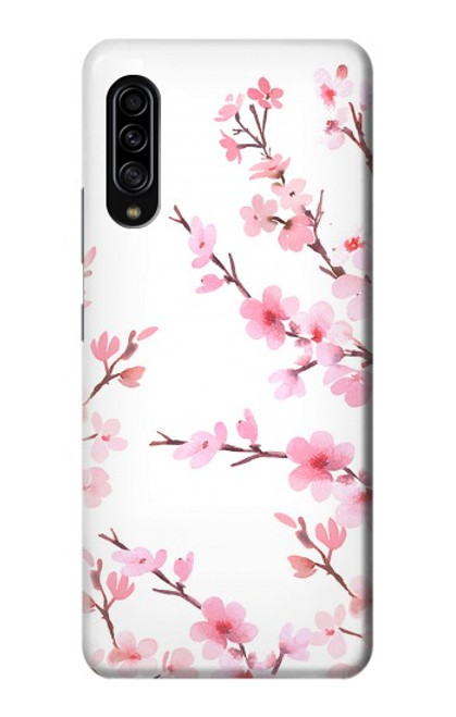 W3707 Pink Cherry Blossom Spring Flower Hülle Schutzhülle Taschen und Leder Flip für Samsung Galaxy A90 5G