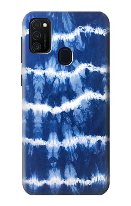 W3671 Blue Tie Dye Hülle Schutzhülle Taschen und Leder Flip für Samsung Galaxy M21