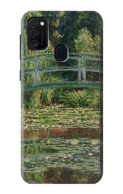 W3674 Claude Monet Footbridge and Water Lily Pool Hülle Schutzhülle Taschen und Leder Flip für Samsung Galaxy M21