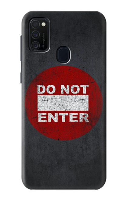 W3683 Do Not Enter Hülle Schutzhülle Taschen und Leder Flip für Samsung Galaxy M21