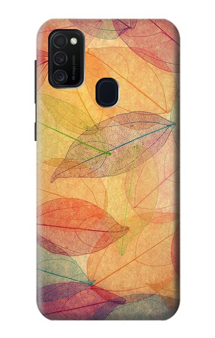W3686 Fall Season Leaf Autumn Hülle Schutzhülle Taschen und Leder Flip für Samsung Galaxy M21