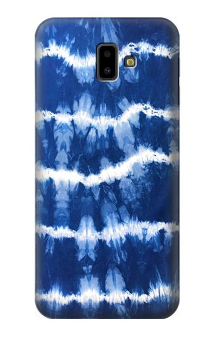 W3671 Blue Tie Dye Hülle Schutzhülle Taschen und Leder Flip für Samsung Galaxy J6+ (2018), J6 Plus (2018)