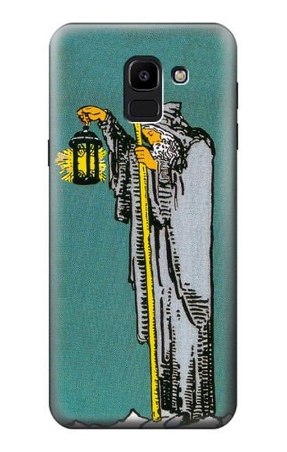 W3741 Tarot Card The Hermit Hülle Schutzhülle Taschen und Leder Flip für Samsung Galaxy J6 (2018)