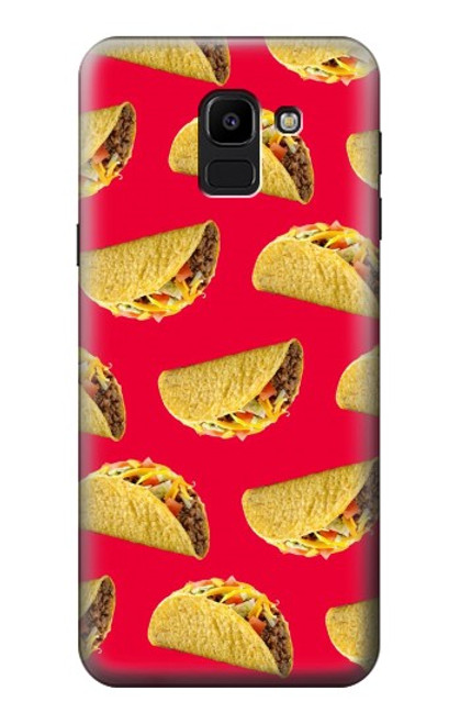 W3755 Mexican Taco Tacos Hülle Schutzhülle Taschen und Leder Flip für Samsung Galaxy J6 (2018)