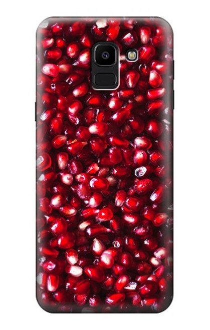 W3757 Pomegranate Hülle Schutzhülle Taschen und Leder Flip für Samsung Galaxy J6 (2018)