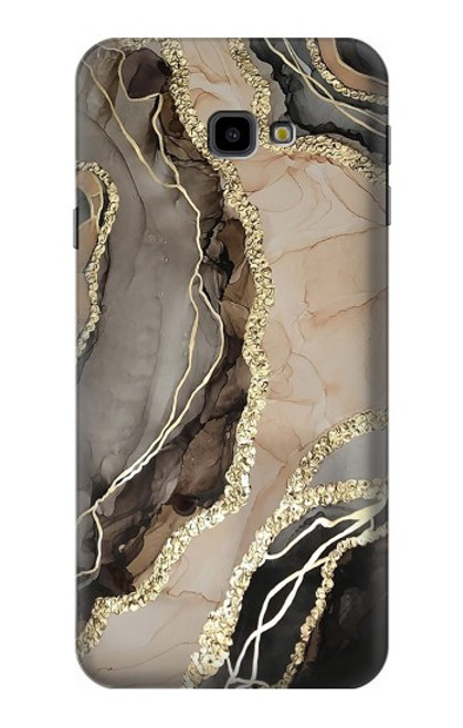 W3700 Marble Gold Graphic Printed Hülle Schutzhülle Taschen und Leder Flip für Samsung Galaxy J4+ (2018), J4 Plus (2018)