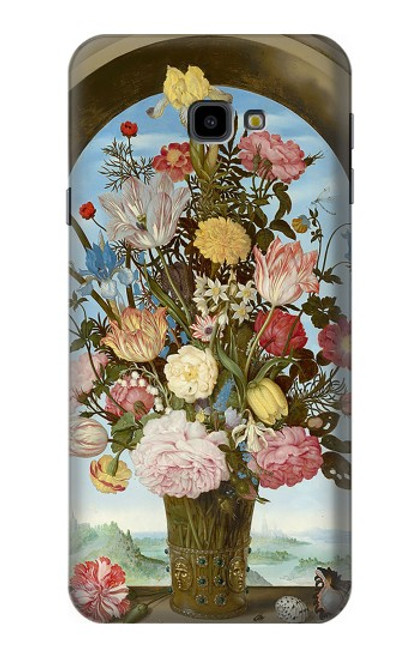 W3749 Vase of Flowers Hülle Schutzhülle Taschen und Leder Flip für Samsung Galaxy J4+ (2018), J4 Plus (2018)