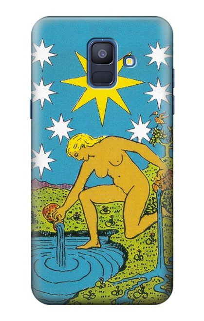 W3744 Tarot Card The Star Hülle Schutzhülle Taschen und Leder Flip für Samsung Galaxy A6 (2018)