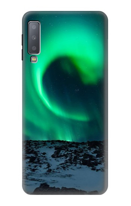 W3667 Aurora Northern Light Hülle Schutzhülle Taschen und Leder Flip für Samsung Galaxy A7 (2018)