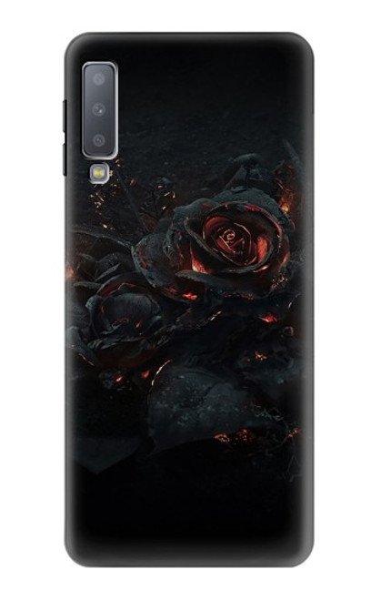 W3672 Burned Rose Hülle Schutzhülle Taschen und Leder Flip für Samsung Galaxy A7 (2018)