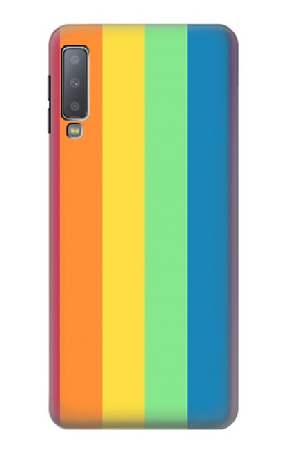 W3699 LGBT Pride Hülle Schutzhülle Taschen und Leder Flip für Samsung Galaxy A7 (2018)