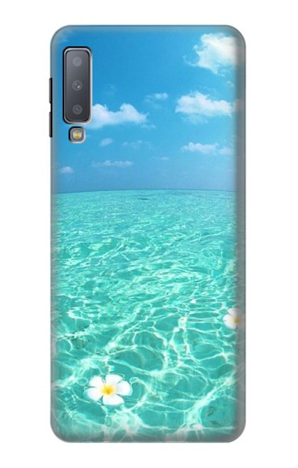 W3720 Summer Ocean Beach Hülle Schutzhülle Taschen und Leder Flip für Samsung Galaxy A7 (2018)