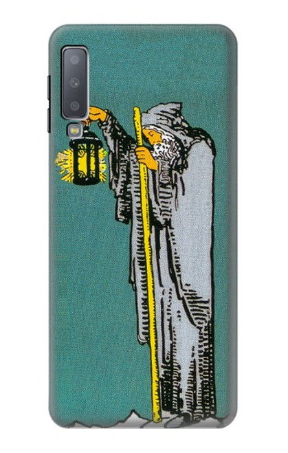 W3741 Tarot Card The Hermit Hülle Schutzhülle Taschen und Leder Flip für Samsung Galaxy A7 (2018)