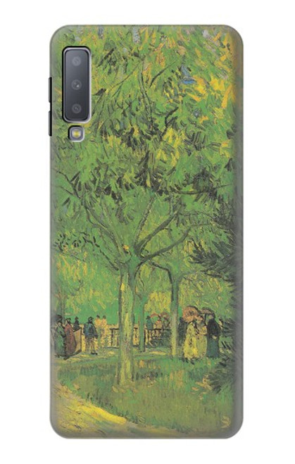 W3748 Van Gogh A Lane in a Public Garden Hülle Schutzhülle Taschen und Leder Flip für Samsung Galaxy A7 (2018)