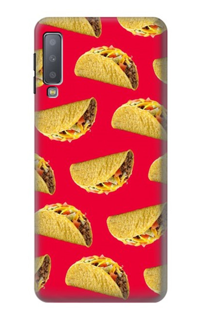 W3755 Mexican Taco Tacos Hülle Schutzhülle Taschen und Leder Flip für Samsung Galaxy A7 (2018)
