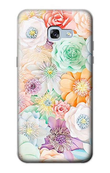 W3705 Pastel Floral Flower Hülle Schutzhülle Taschen und Leder Flip für Samsung Galaxy A5 (2017)