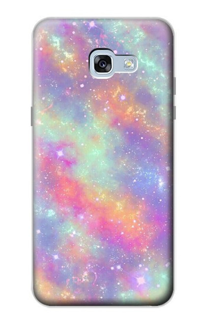 W3706 Pastel Rainbow Galaxy Pink Sky Hülle Schutzhülle Taschen und Leder Flip für Samsung Galaxy A5 (2017)