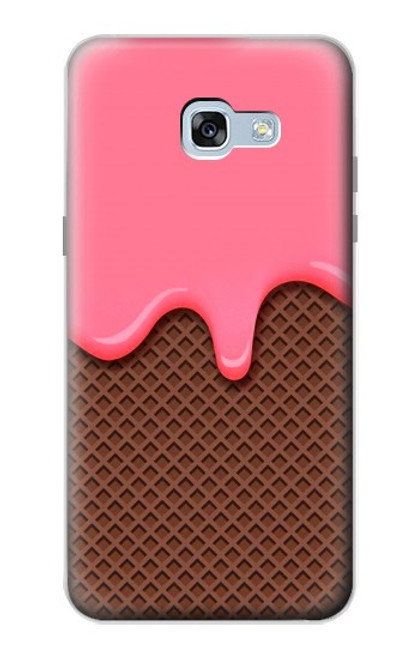 W3754 Strawberry Ice Cream Cone Hülle Schutzhülle Taschen und Leder Flip für Samsung Galaxy A5 (2017)