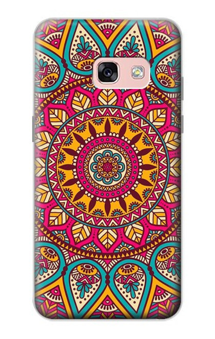 W3694 Hippie Art Pattern Hülle Schutzhülle Taschen und Leder Flip für Samsung Galaxy A3 (2017)