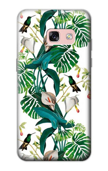 W3697 Leaf Life Birds Hülle Schutzhülle Taschen und Leder Flip für Samsung Galaxy A3 (2017)