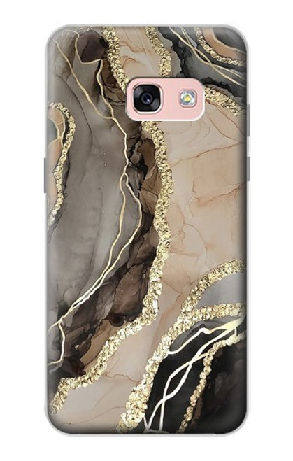 W3700 Marble Gold Graphic Printed Hülle Schutzhülle Taschen und Leder Flip für Samsung Galaxy A3 (2017)