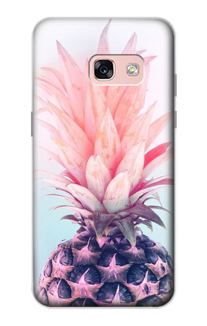 W3711 Pink Pineapple Hülle Schutzhülle Taschen und Leder Flip für Samsung Galaxy A3 (2017)