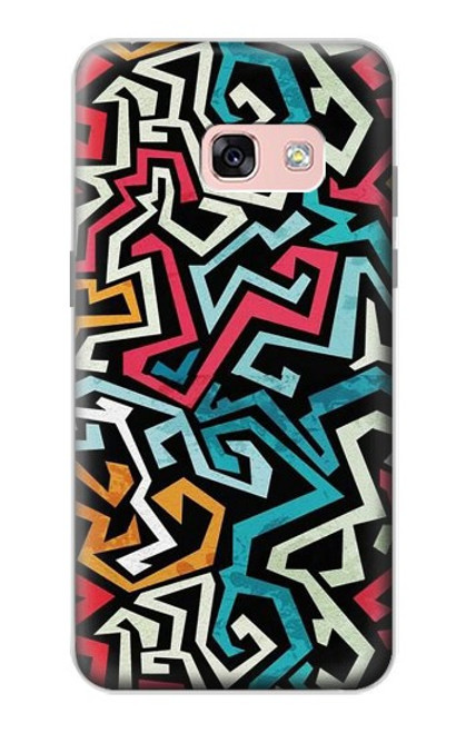 W3712 Pop Art Pattern Hülle Schutzhülle Taschen und Leder Flip für Samsung Galaxy A3 (2017)