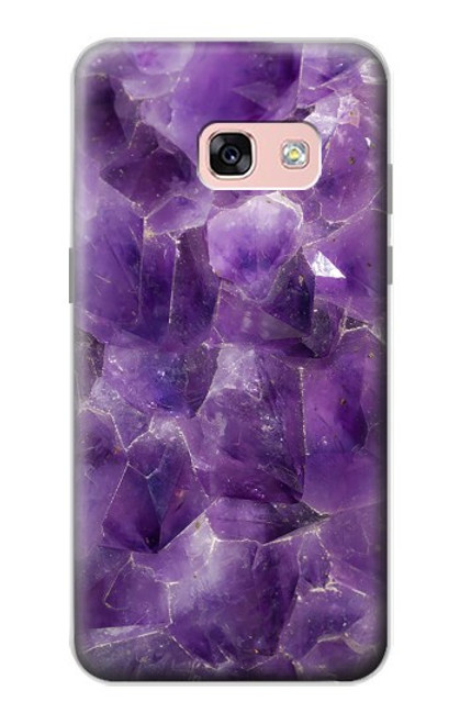 W3713 Purple Quartz Amethyst Graphic Printed Hülle Schutzhülle Taschen und Leder Flip für Samsung Galaxy A3 (2017)