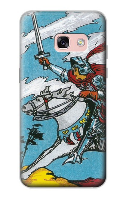 W3731 Tarot Card Knight of Swords Hülle Schutzhülle Taschen und Leder Flip für Samsung Galaxy A3 (2017)